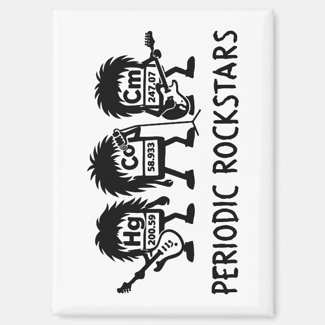 Periodic Rockstars Chemistry Humor Magnet (Front)