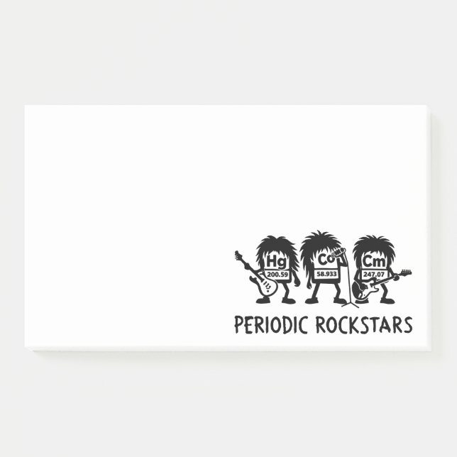 Periodic Rockstars Chemistry Humor Post-it Notes (Front)
