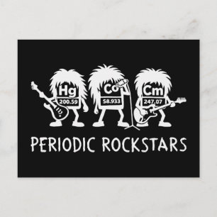 Periodic Rockstars Chemistry Humor Postcard
