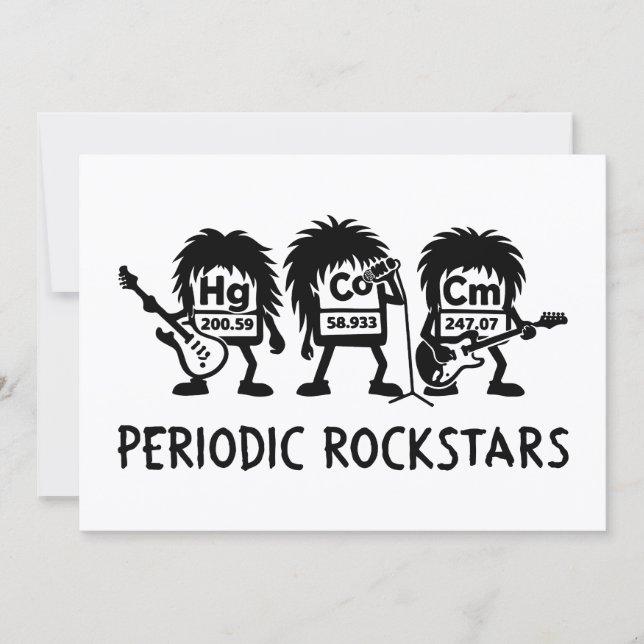Periodic Rockstars Chemistry Humor Thank You Card (Front)