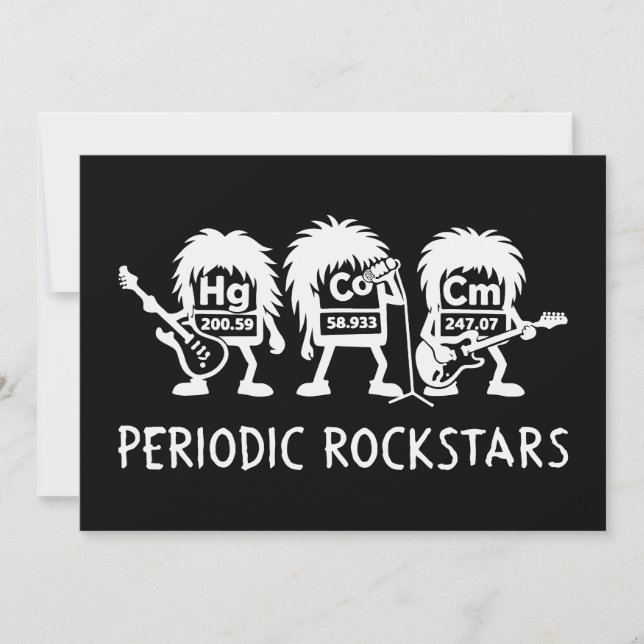 Periodic Rockstars Chemistry Humor Thank You Card (Front)