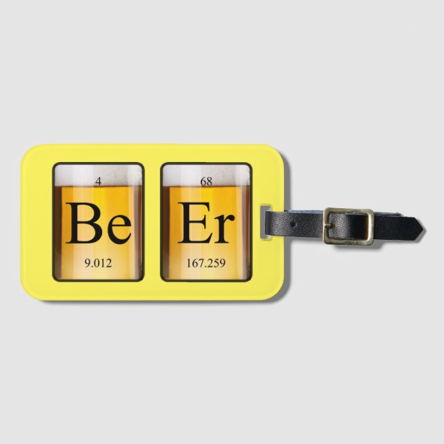 Periodic Table: Be Er Luggage Tag (Front Horizontal)