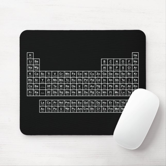 Periodic Table Black Mouse Pad (With Mouse)