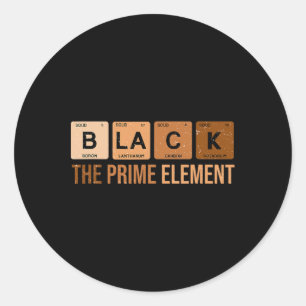 Periodic Table Black The Prime Element Black Histo Classic Round Sticker