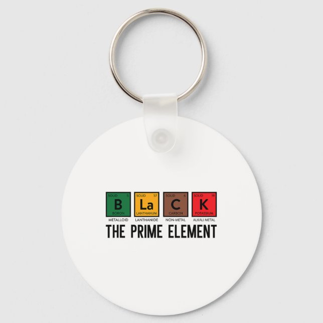 Periodic Table Black The Prime Element Black Histo Key Ring (Front)