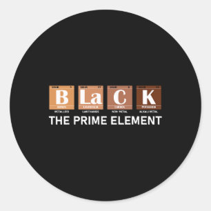 Periodic Table Black The Prime Element Classic Round Sticker