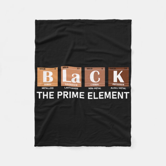 Periodic Table Black The Prime Element  Fleece Blanket (Front)