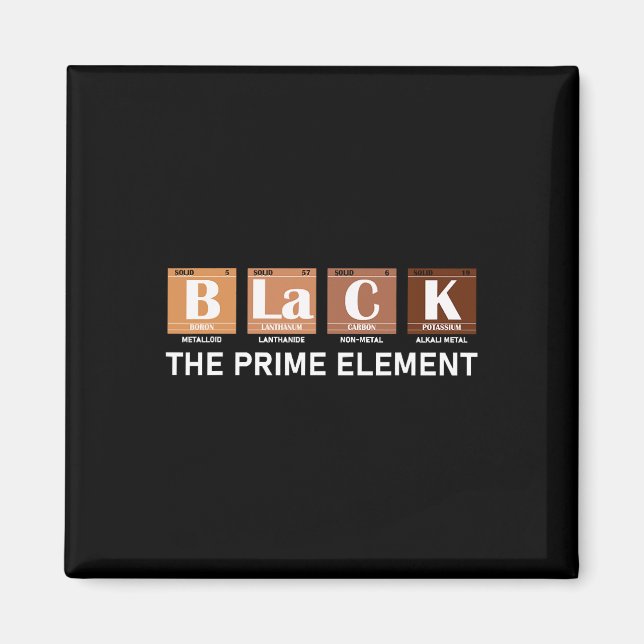 Periodic Table Black The Prime Element  Magnet (Front)
