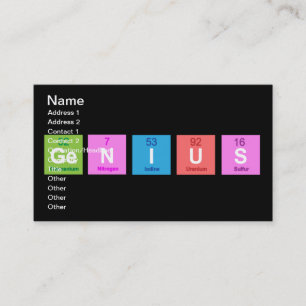 Periodic table chemistry fun business card