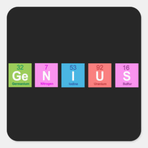 Periodic table chemistry fun square sticker