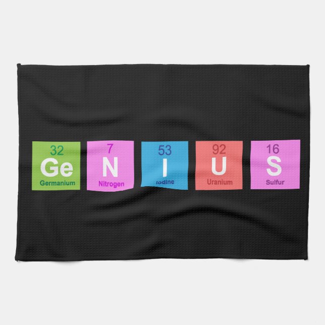 Periodic table chemistry fun tea towel (Horizontal)