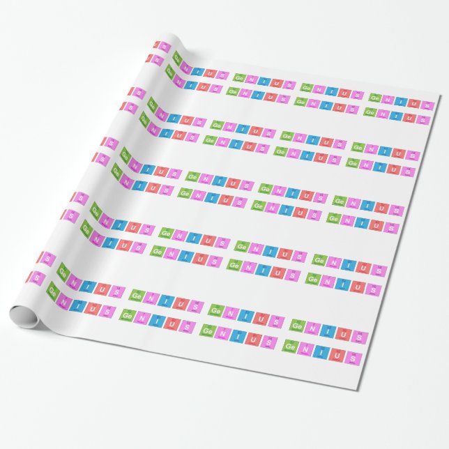 Periodic table chemistry fun wrapping paper (Unrolled)