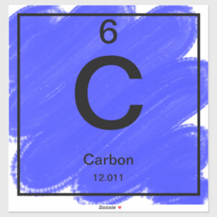 Periodic Table Custom-Cut Vinyl Sticker - Carbon