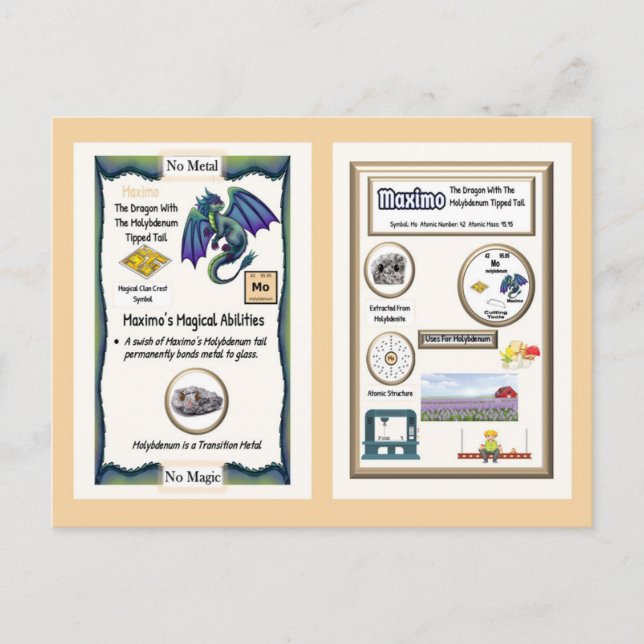 Periodic Table Dragon - Molybdenum Card (Front)