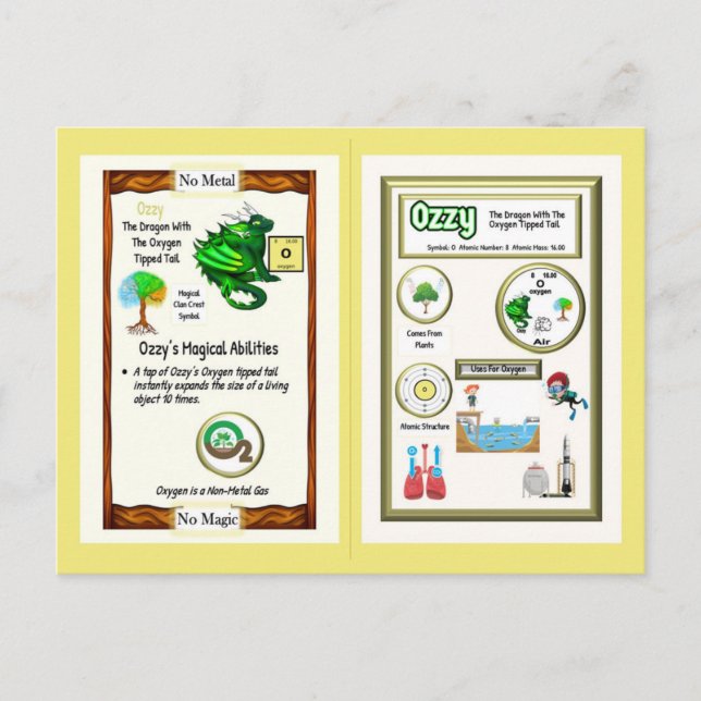Periodic Table Dragon - Oxygen Card (Front)
