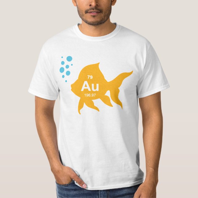 Periodic Table Elemental Gold Fish T-Shirt (Front)