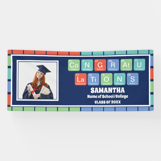 Periodic Table Elements 2025 Graduation Photo Banner (Horizontal)