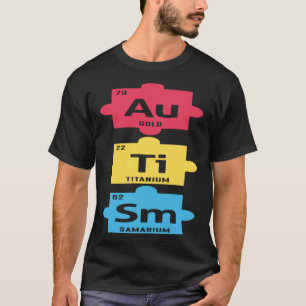 Periodic Table Elements Colourful Puzzle Autism Aw T-Shirt