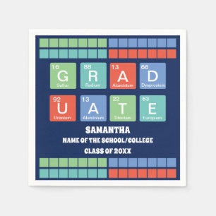 Periodic Table Elements Graduation Party Napkin