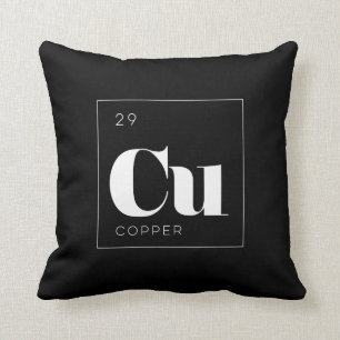 Periodic Table Elements Pillow // Copper