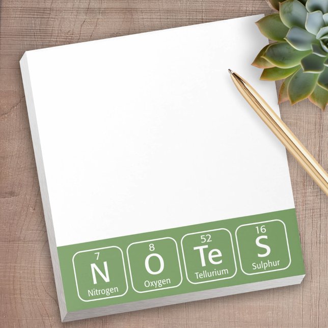 Periodic Table Elements Spelling Notes (Personalized Notepad - a fun gift or useful promotional product)