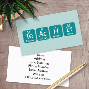 Periodic Table Elements Spelling Teacher Business Card