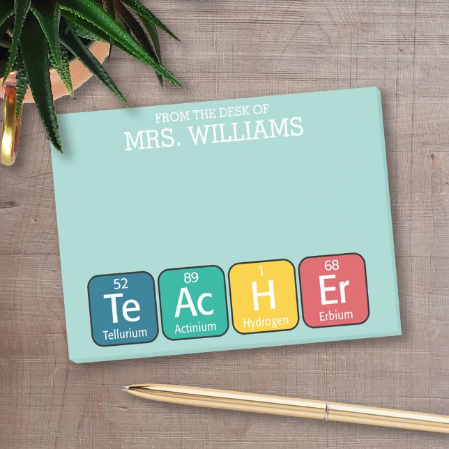 Periodic Table Elements Spelling Teacher - cute Post-it Notes (Personalized Post-it Notes for Teachers)