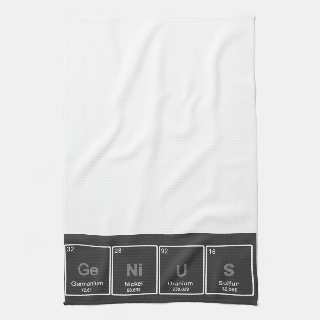 Periodic Table GeNiUS kitchen towel (Vertical)