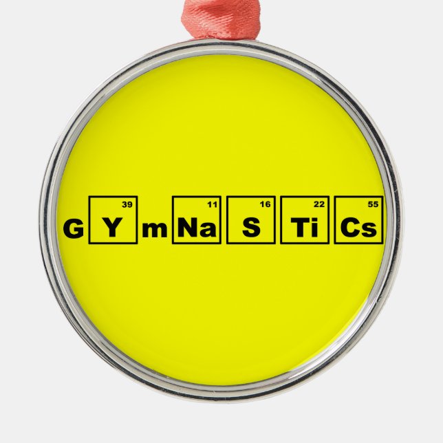 Periodic Table Gymnastics Metal Ornament (Front)