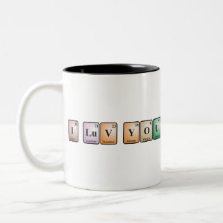 Periodic Table - I Luv You Two-Tone Coffee Mug