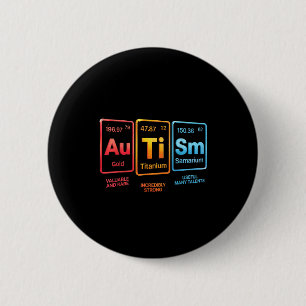 Periodic Table Inspired Autism Science Element Des 6 Cm Round Badge