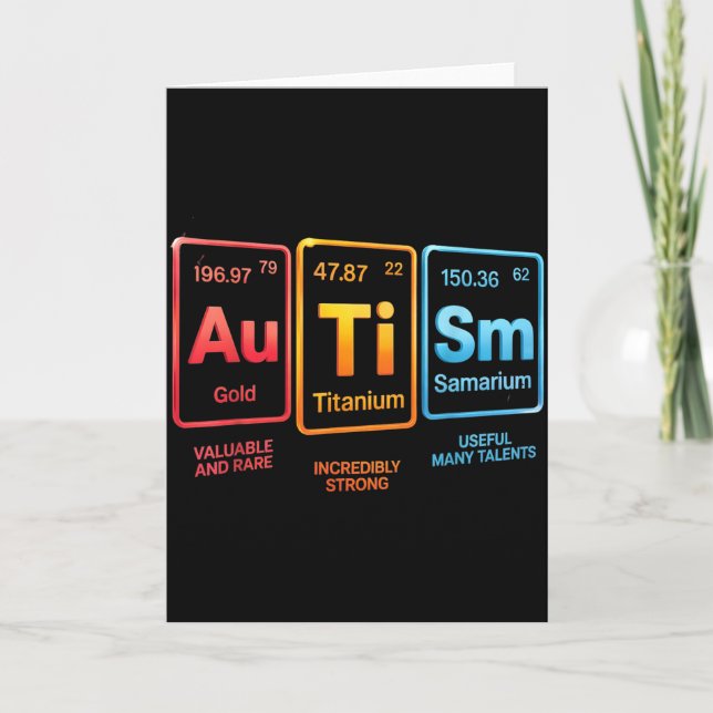 Periodic Table Inspired Autism Science Element Des Card (Front)