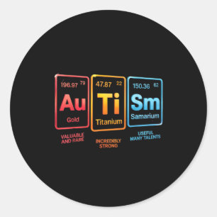 Periodic Table Inspired Autism Science Element Des Classic Round Sticker