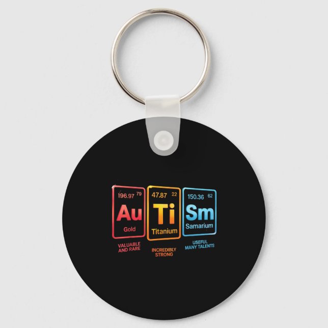 Periodic Table Inspired Autism Science Element Des Key Ring (Front)