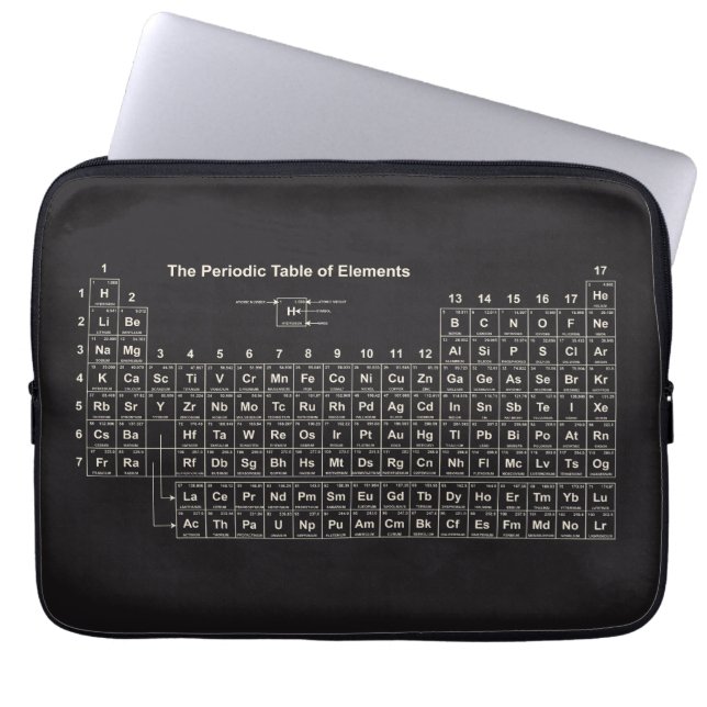 Periodic Table Laptop Case- Black Laptop Sleeve (Front)