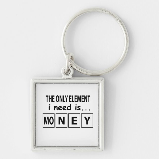Periodic Table Money Element Funny Periodic Table Key Ring (Front)