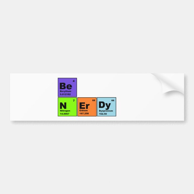Periodic Table Nerdy Products Bumper Sticker (Front)