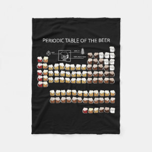 Periodic Table Of Beer Funny Alcohol Chemistry Fleece Blanket