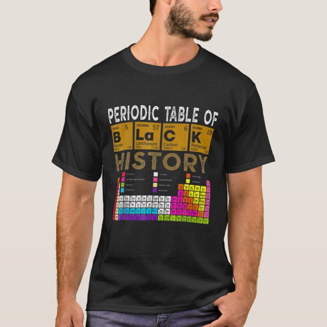 Periodic Table Of Black History, African American T-Shirt (Front)