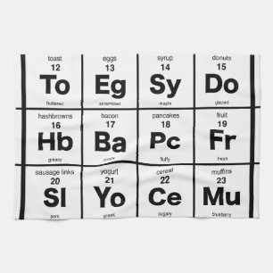 Periodic Table of Breakfast Foods Tea Towel