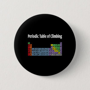 Periodic Table Of Climbing Bouldering Rock Climber 6 Cm Round Badge