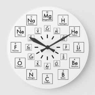 PERIODIC TABLE OF ELEMENTS - 24 HOUR LARGE CLOCK
