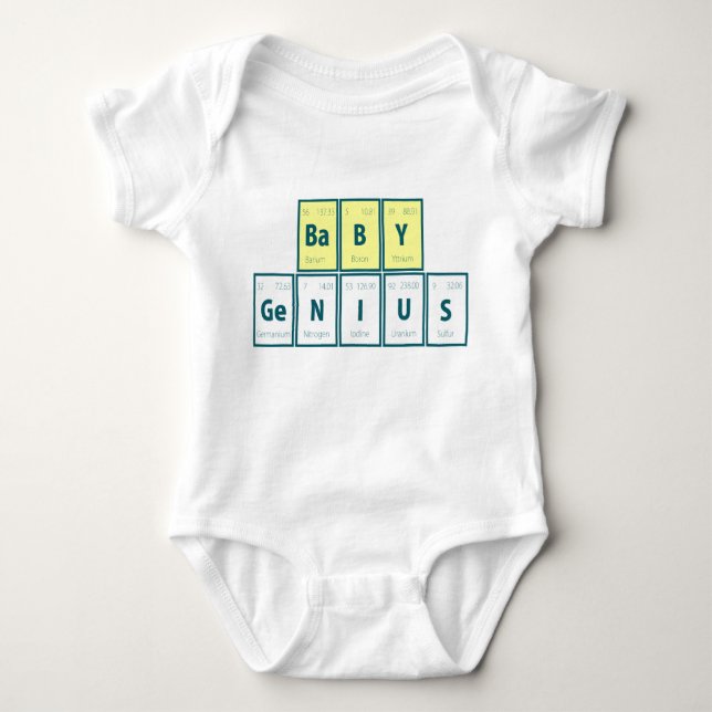 Periodic Table of Elements:  Baby Genius Baby Bodysuit (Front)