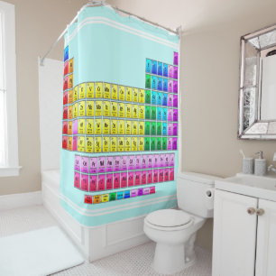 periodic table of elements, chemical elements, doc shower curtain