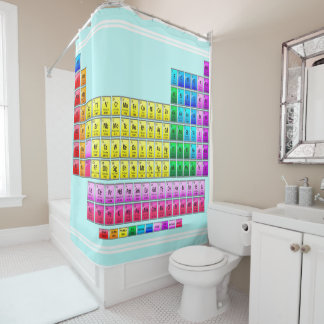 periodic table of elements, chemical elements, doc shower curtain