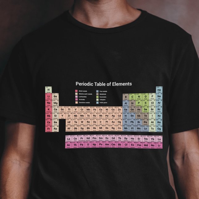 Periodic Table of Elements (dark) Men T-Shirt (Periodic Table of Elements on black T-Shirt)
