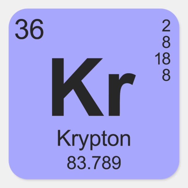 Periodic Table of Elements (Krypton) Square Sticker (Front)