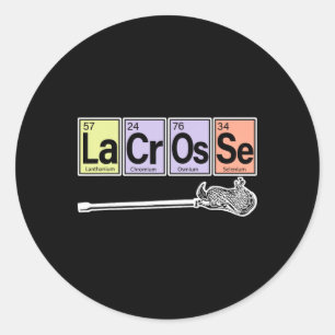 Periodic Table Of Elements - Lacrosse Player Sport Classic Round Sticker