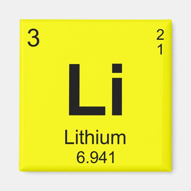 Periodic Table of Elements (Lithium) Magnet (Front)