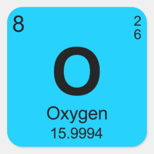 Periodic Table of Elements (Oxygen) Square Sticker